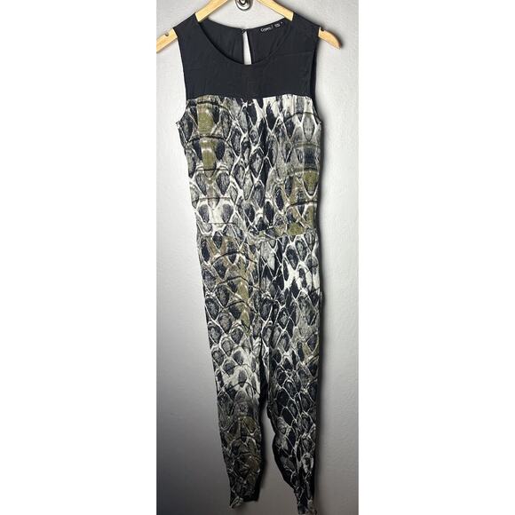 Gypsy 05 Global Village Python Snake Print 100% Silk Jumpsuit Size SMALL - Picture 1 of 4